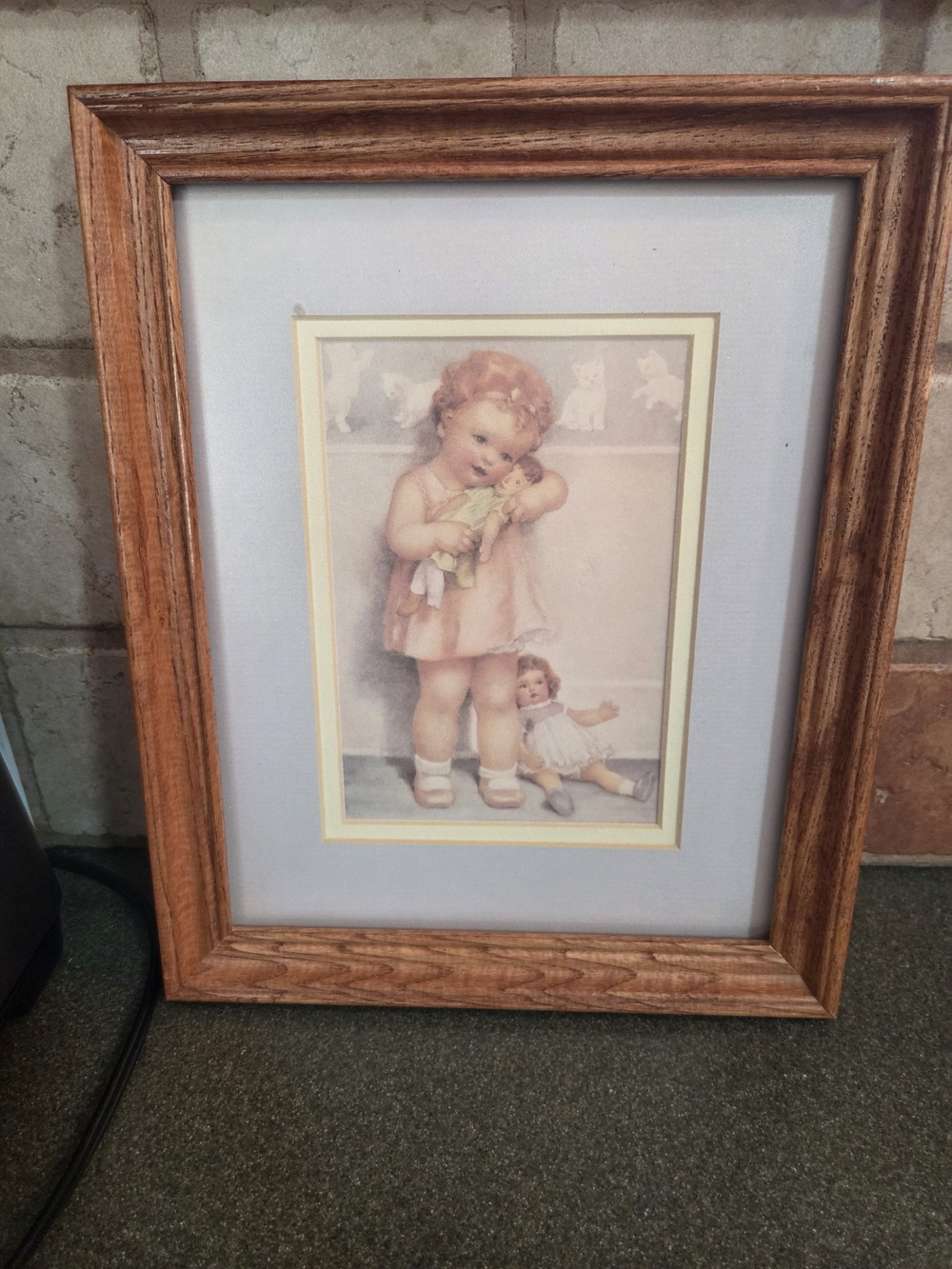 Vintage Bessie Pease Gutmann "Love Is Blind" Framed Matted Art Print